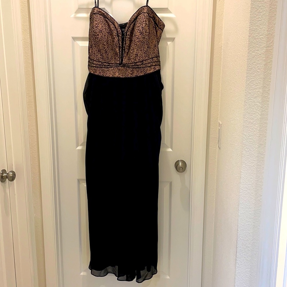 City chic strapless black and champagne top dress